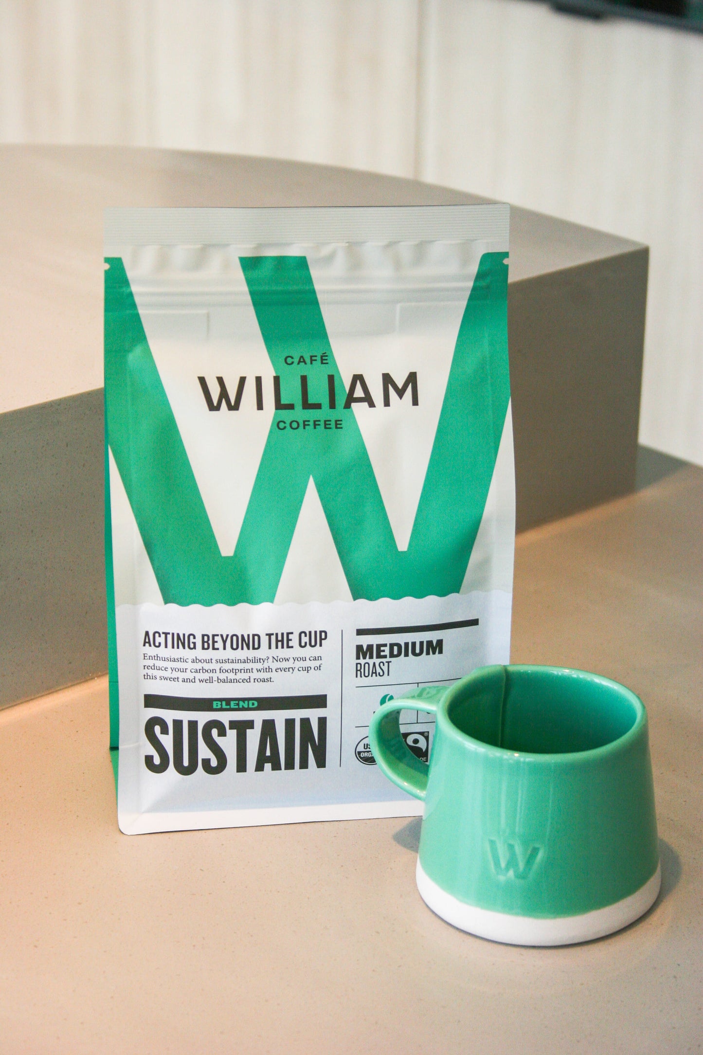 Sustain coffee and Atelier Make porcelain coffee cup set